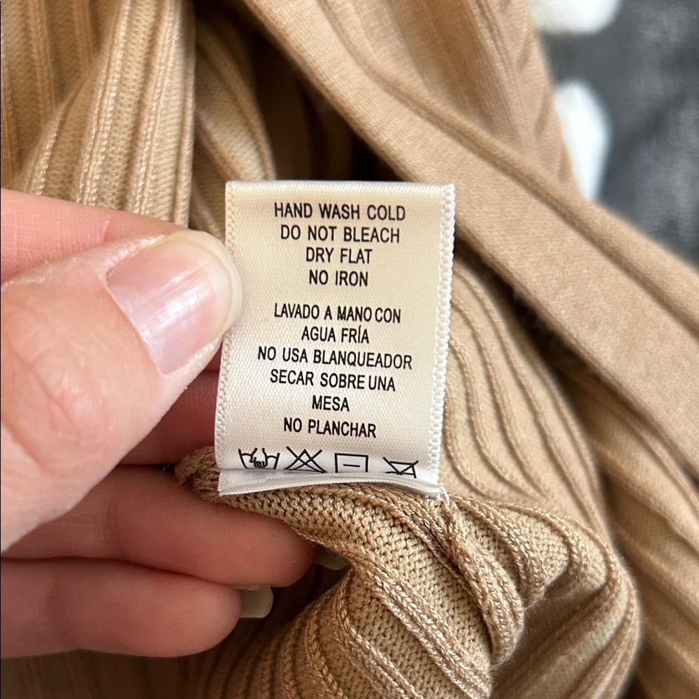 Love Tree Tan Midi Skirt with Button Detail - Picture 4 of 4